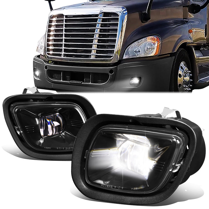 DNA Motoring, 08-17 Freightliner Cascadia Black Housing LED Projector Fog Lights