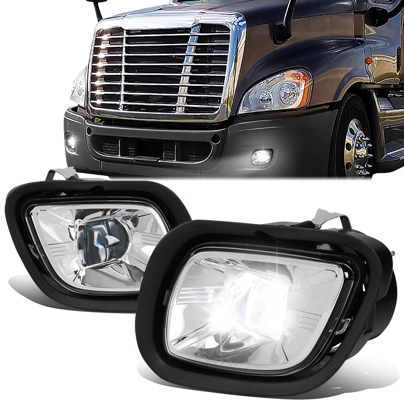 DNA Motoring, 08-17 Freightliner Cascadia Chrome Housing LED Projector Fog Lights