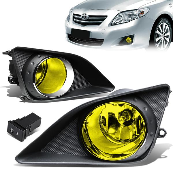 DNA Motoring, 09-10 Toyota Corolla Amber Lens Fog Lights - w/Bezel+Switch+Bulbs