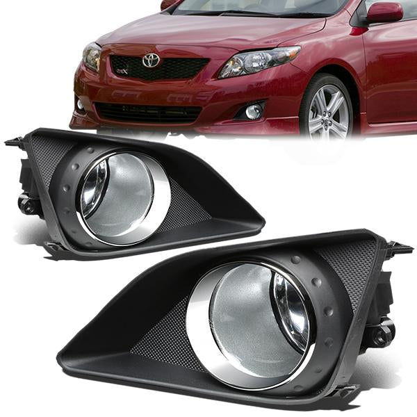 DNA Motoring, 09-10 Toyota Corolla Clear Lens Fog Lights - w/Bezel+Switch+Bulbs