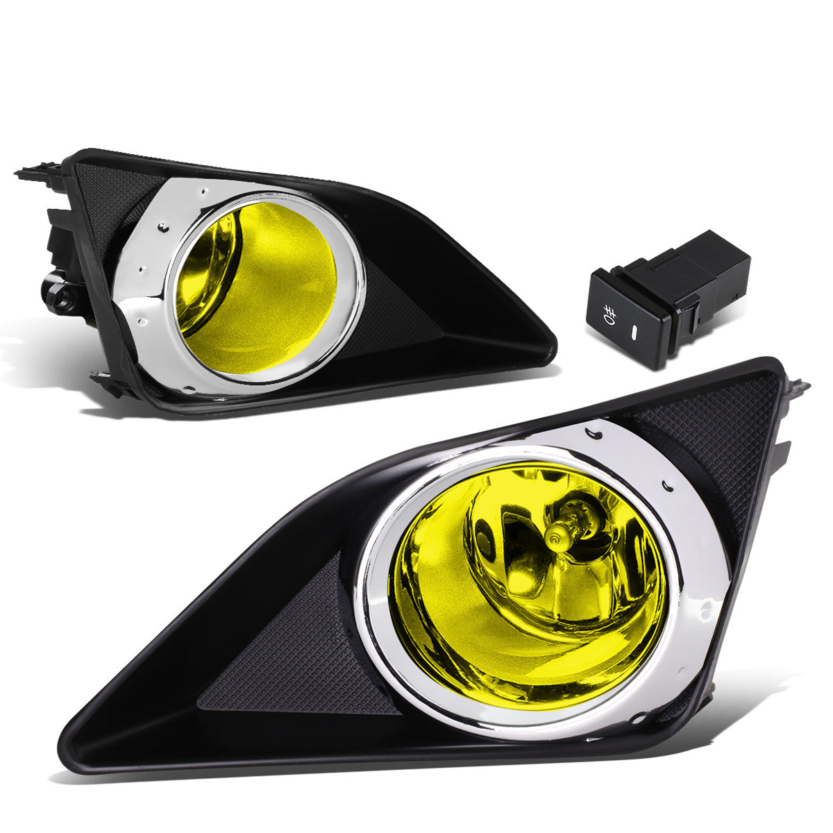 DNA Motoring, 09-10 Toyota Corolla Sedan Amber Lens Fog Lights - w/Bezel+Switch+Bulbs