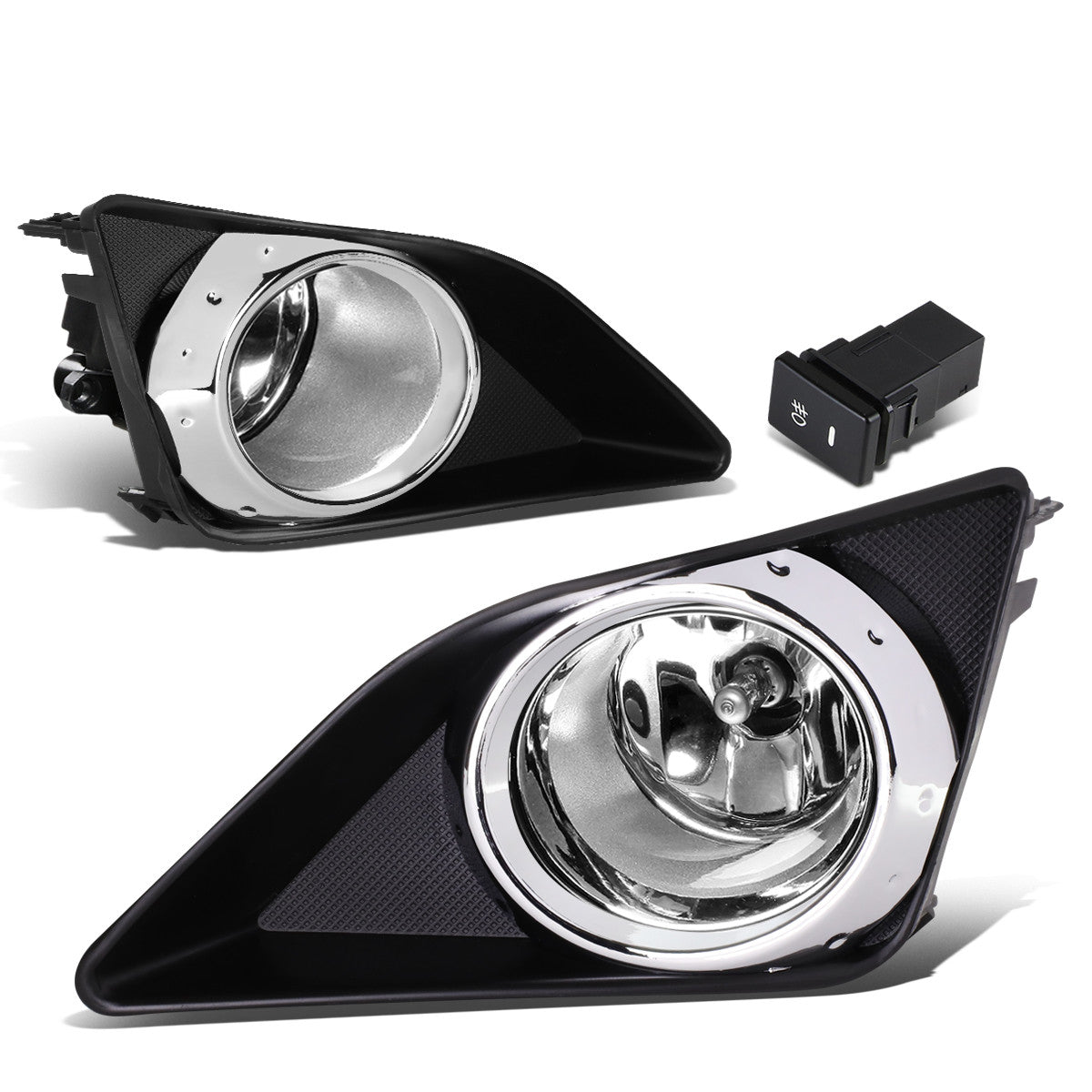 DNA Motoring, 09-10 Toyota Corolla Sedan Clear Lens Fog Lights - w/Bezel+Switch+Bulbs