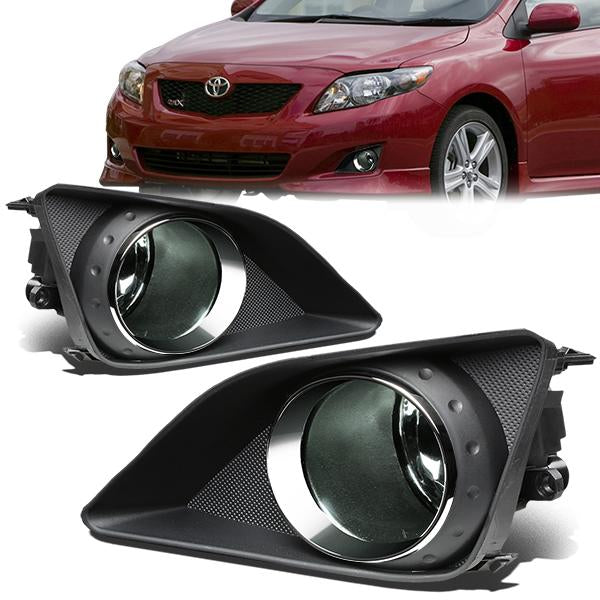 DNA Motoring, 09-10 Toyota Corolla Smoked Lens Fog Lights - w/Bezel+Switch+Bulbs