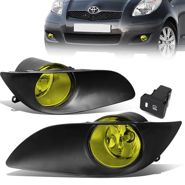 DNA Motoring, 09-11 Toyota Yaris Hatchback Amber Lens Fog Lights - w/Bezel+Switch+Bulbs