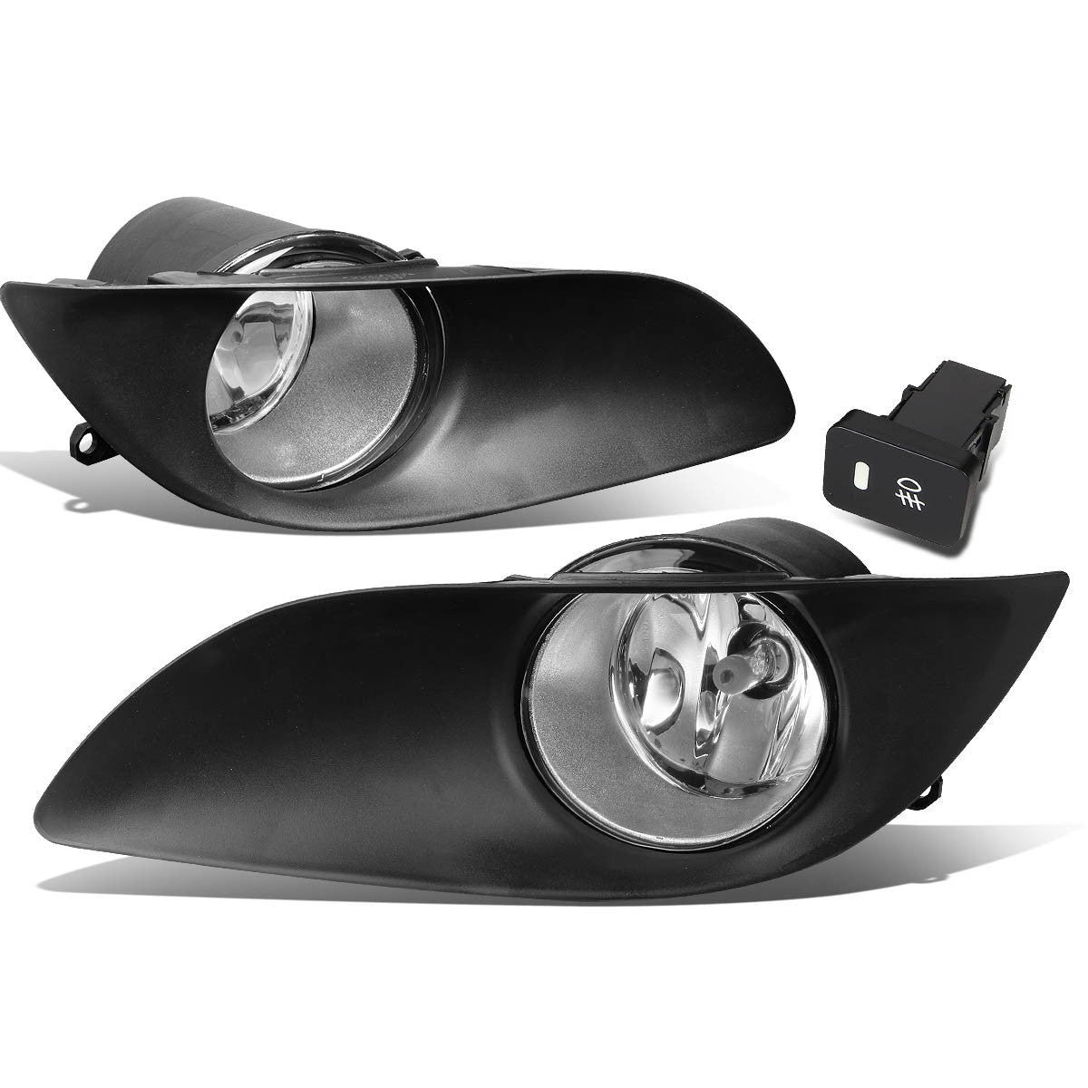 DNA Motoring, 09-11 Toyota Yaris Hatchback Clear Lens Fog Lights - w/Bezel+Switch+Bulbs