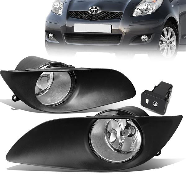 DNA Motoring, 09-11 Toyota Yaris Hatchback Clear Lens Fog Lights - w/Bezel+Switch+Bulbs