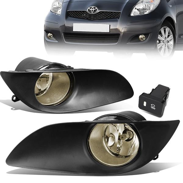 DNA Motoring, 09-11 Toyota Yaris Hatchback Smoked Lens Fog Lights - w/Bezel+Switch+Bulbs