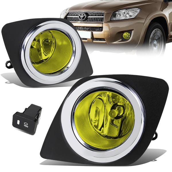 DNA Motoring, 09-12 Toyota RAV4 Amber Lens Fog Lights - w/Bezel+Switch+Bulbs