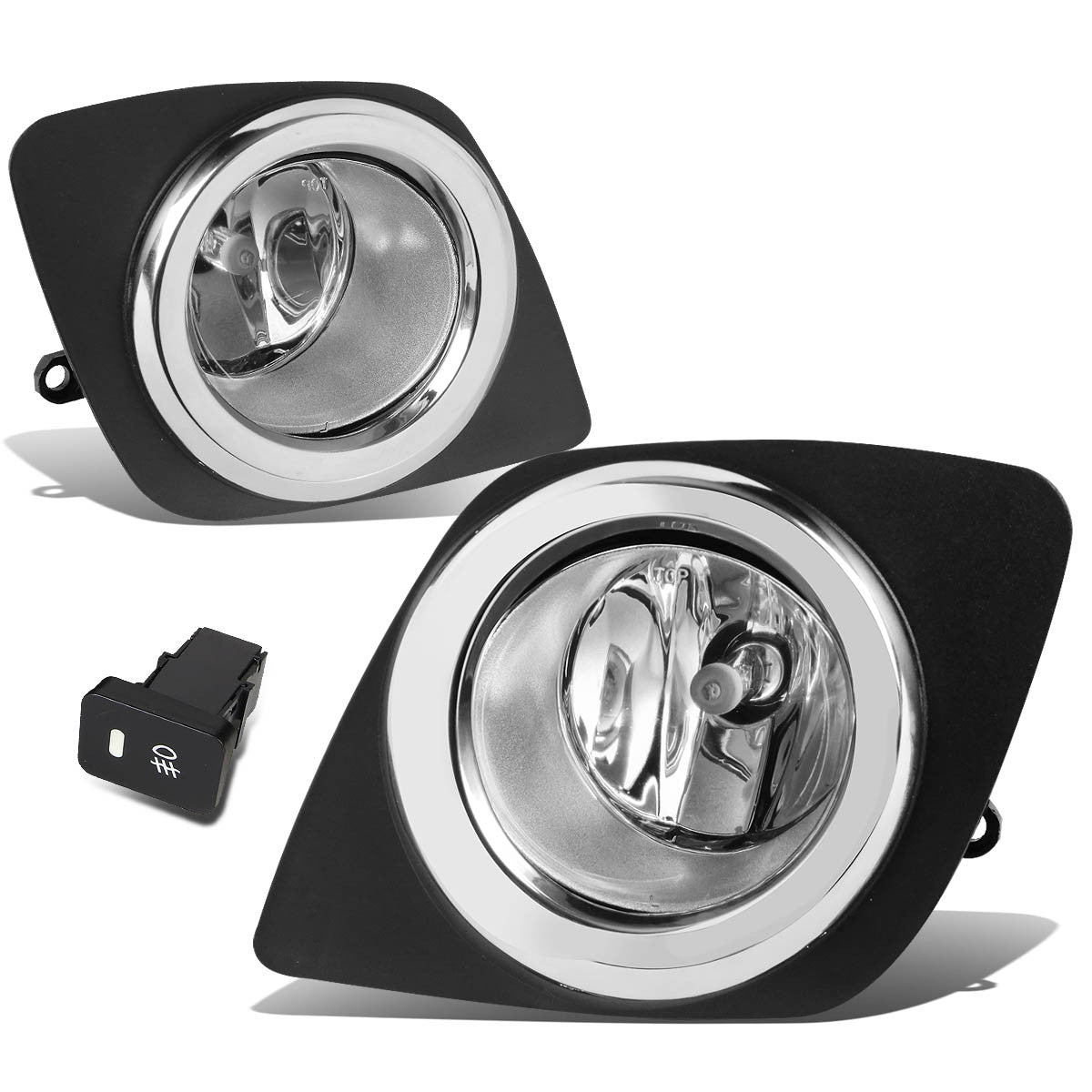 DNA Motoring, 09-12 Toyota RAV4 Clear Lens Fog Lights - w/Bezel+Switch+Bulbs