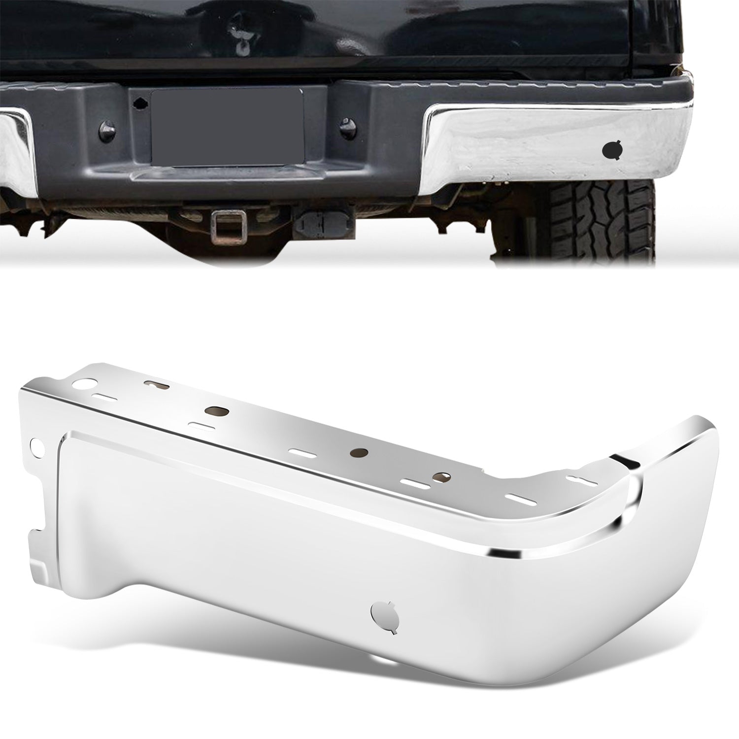 CAAP, 09-14 Ford F-150 Rear Bumper End Cap (Passenger Side) w/ Parking Sensor Holes