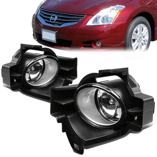 DNA Motoring, 10-12 Nissan Altima Sedan Clear Lens Fog Lights - w/Switch+Bulbs