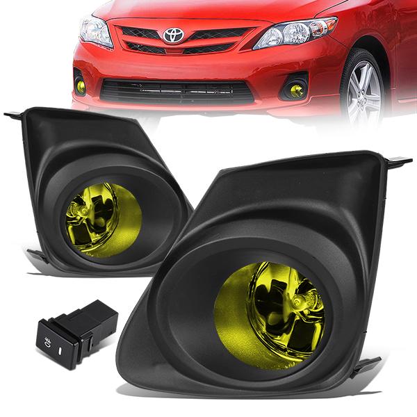 DNA Motoring, 11-13 Toyota Corolla Amber Lens Fog Lights - w/Bezel+Switch+Bulbs