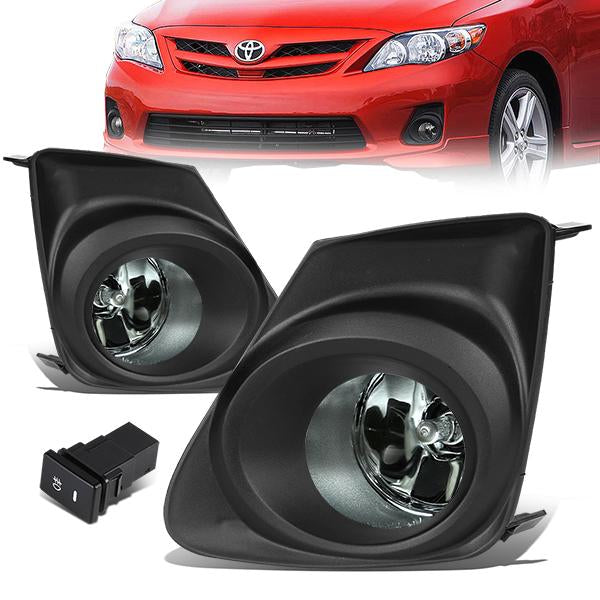 DNA Motoring, 11-13 Toyota Corolla Smoked Lens Fog Lights - w/Bezel+Switch+Bulbs