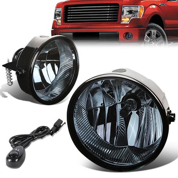 DNA Motoring, 11-14 Ford F150 Lincoln Mark LT Smoked Lens Fog Lights - w/Switch+Bulbs