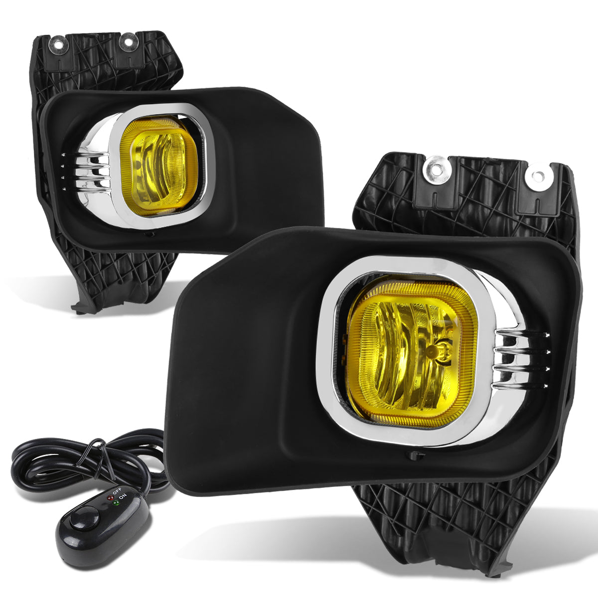 DNA Motoring, 11-16 Ford F250 F350 F450 F550 Super Duty Amber Lens Fog Lights - w/Bezel+Switch+Bulbs