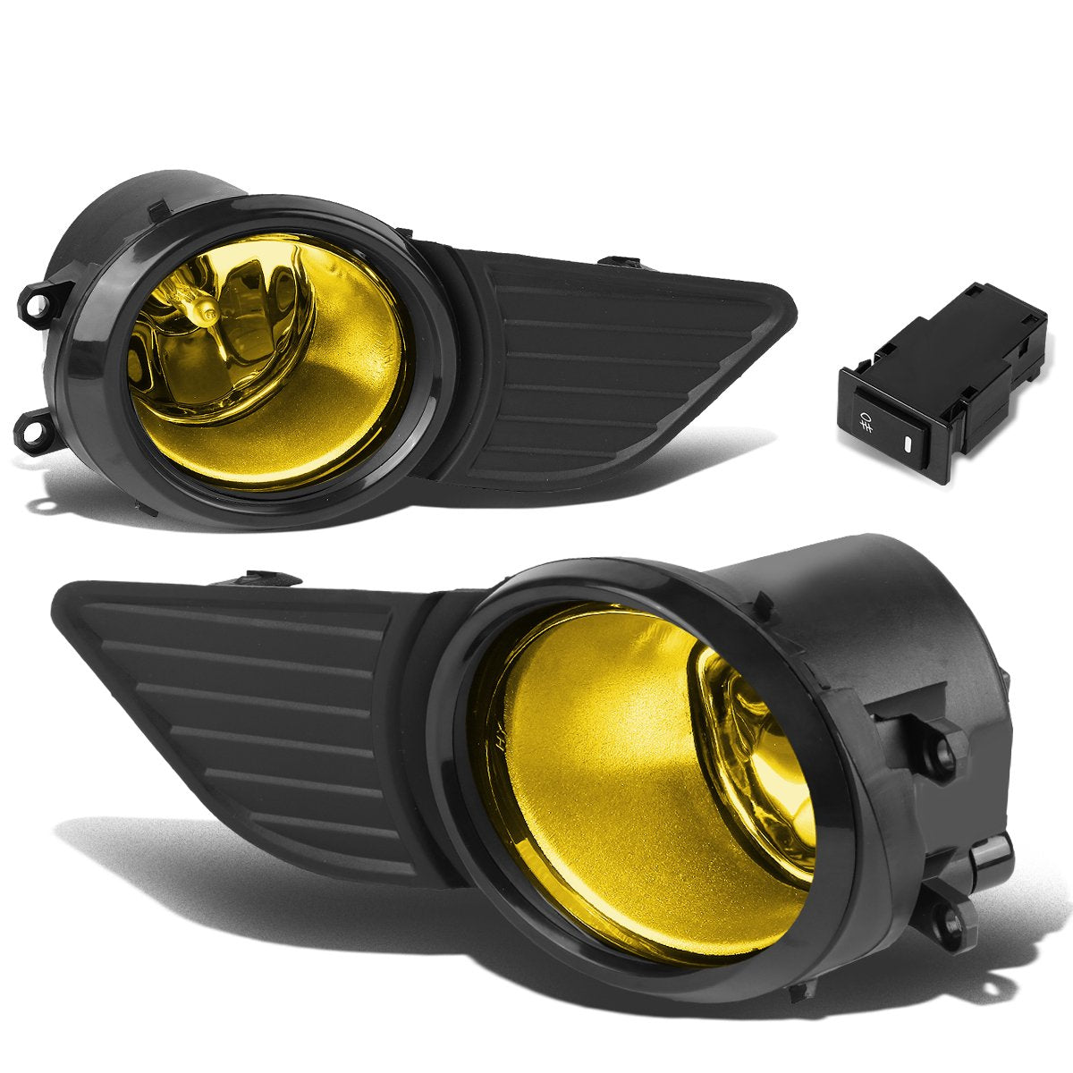 DNA Motoring, 11-17 Toyota Sienna Amber Lens Fog Light w/Bezel+Switch+Bulbs