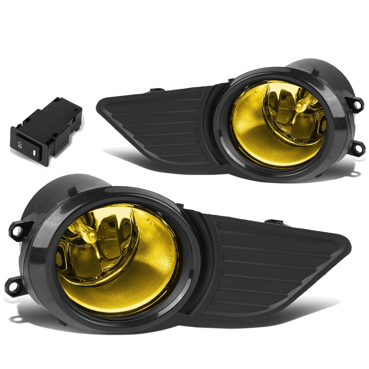 DNA Motoring, 11-17 Toyota Sienna Amber Lens Fog Light w/Bezel+Switch+Bulbs