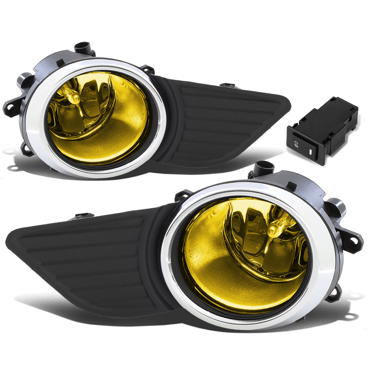 DNA Motoring, 11-17 Toyota Sienna Amber Lens Fog Lights - w/Bezel+Switch+Bulbs