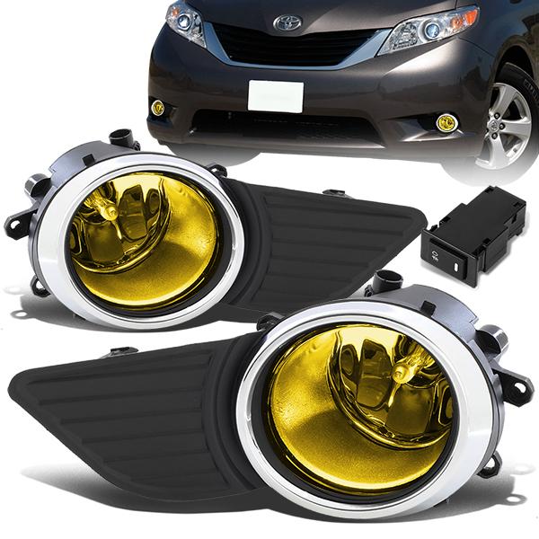 DNA Motoring, 11-17 Toyota Sienna Amber Lens Fog Lights - w/Bezel+Switch+Bulbs