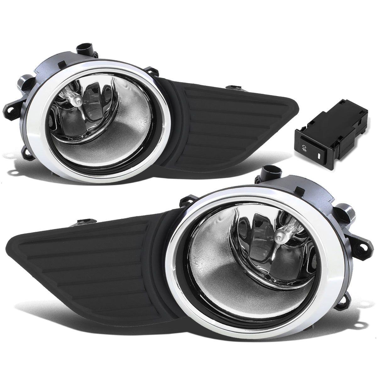 DNA Motoring, 11-17 Toyota Sienna Clear Lens Fog Lights - w/Bezel+Switch+Bulbs