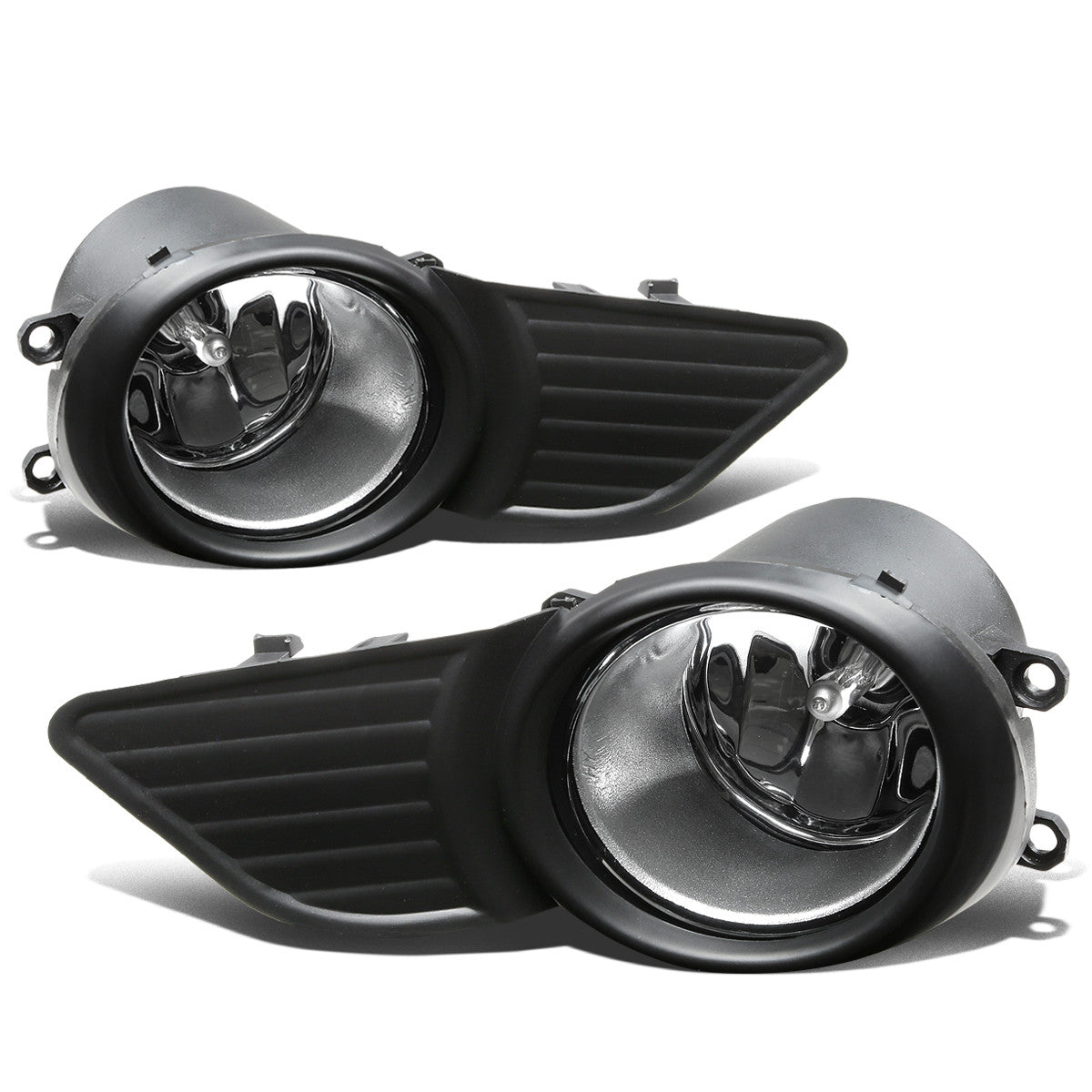 DNA Motoring, 11-17 Toyota Sienna Clear lens Fog Lights - w/Bezel+Light Bulbs