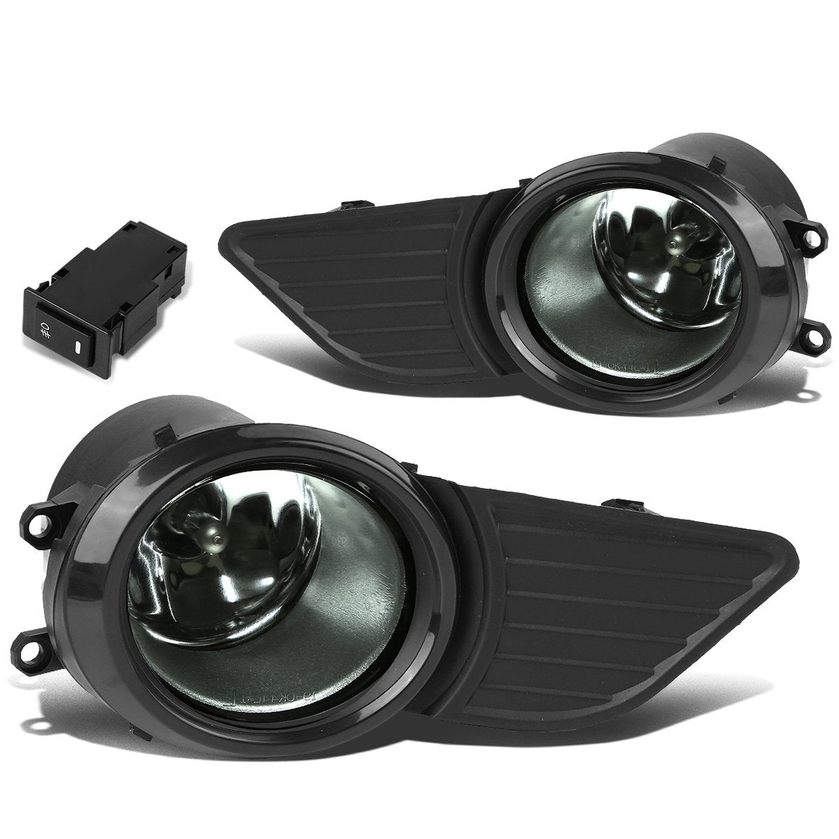 DNA Motoring, 11-17 Toyota Sienna Smoked Lens Fog Light w/Bezel+Switch+Bulbs