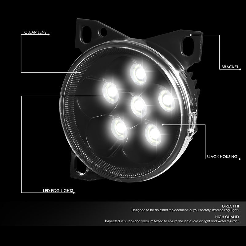 DNA Motoring, 11-20 Peterbilt 587 579 / 08-15 Kenworth T660 Black Housing LED Fog Lights