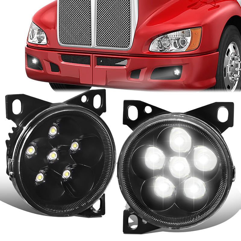 DNA Motoring, 11-20 Peterbilt 587 579 / 08-15 Kenworth T660 Black Housing LED Fog Lights