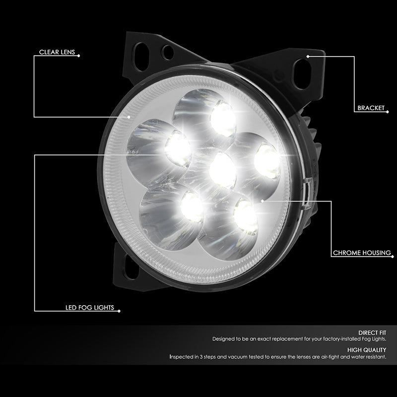 DNA Motoring, 11-20 Peterbilt 587 579 / 08-15 Kenworth T660 Chrome Housing LED Fog Lights