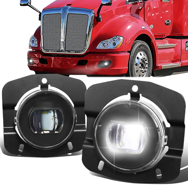 DNA Motoring, 11-22 Kenworth T680 Black Housing LED Projector Fog Lights