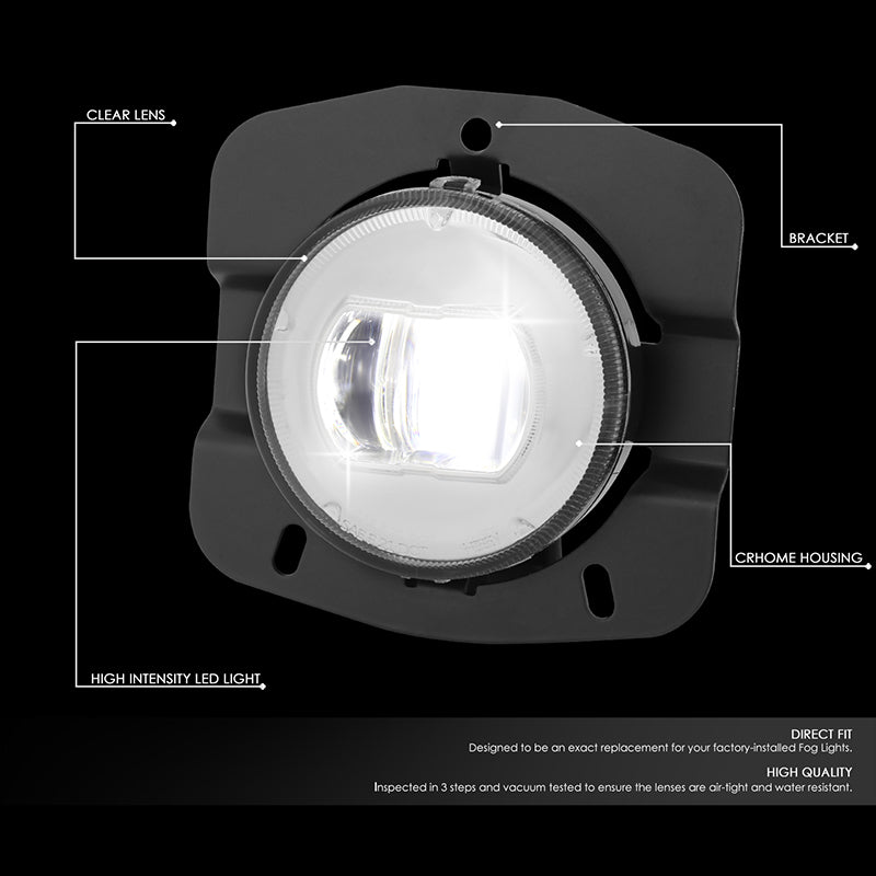 DNA Motoring, 11-22 Kenworth T680 Chrome Housing LED Projector Fog Lights