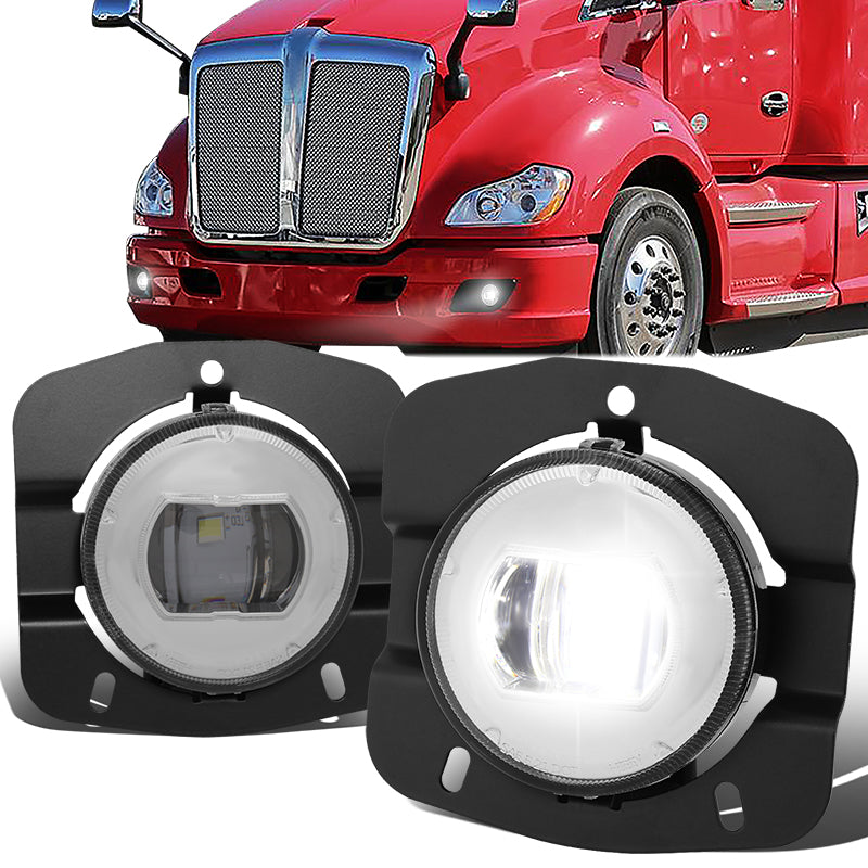 DNA Motoring, 11-22 Kenworth T680 Chrome Housing LED Projector Fog Lights