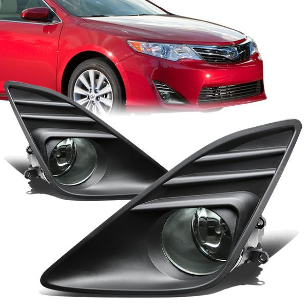 DNA Motoring, 12-14 Toyota Camry XV50 Smoked Lens Fog Lights - w/Bezel+Switch+Bulbs