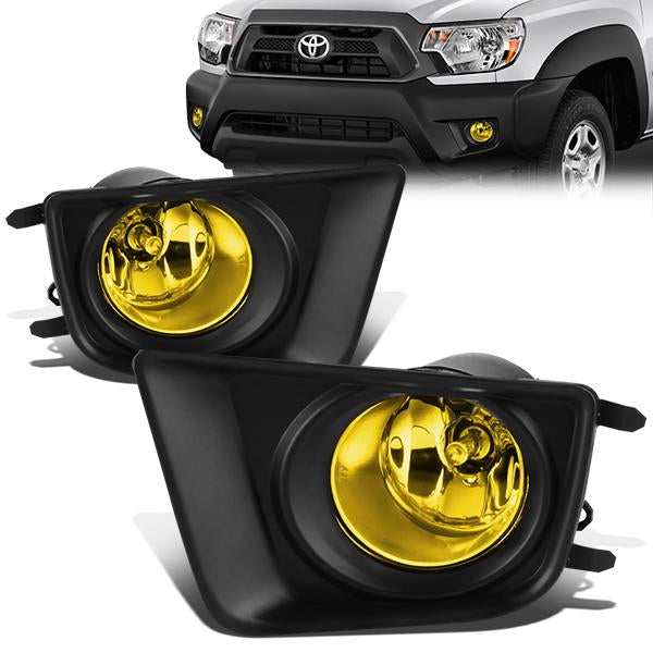 DNA Motoring, 12-15 Toyota Tacoma Amber Lens Fog Lights - w/Bezel+Light Bulbs