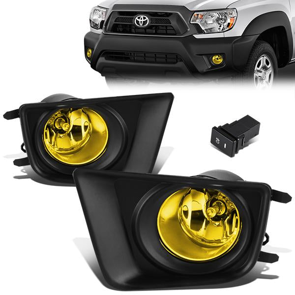 DNA Motoring, 12-15 Toyota Tacoma Amber Lens Fog Lights - w/Bezel+Switch+Bulbs