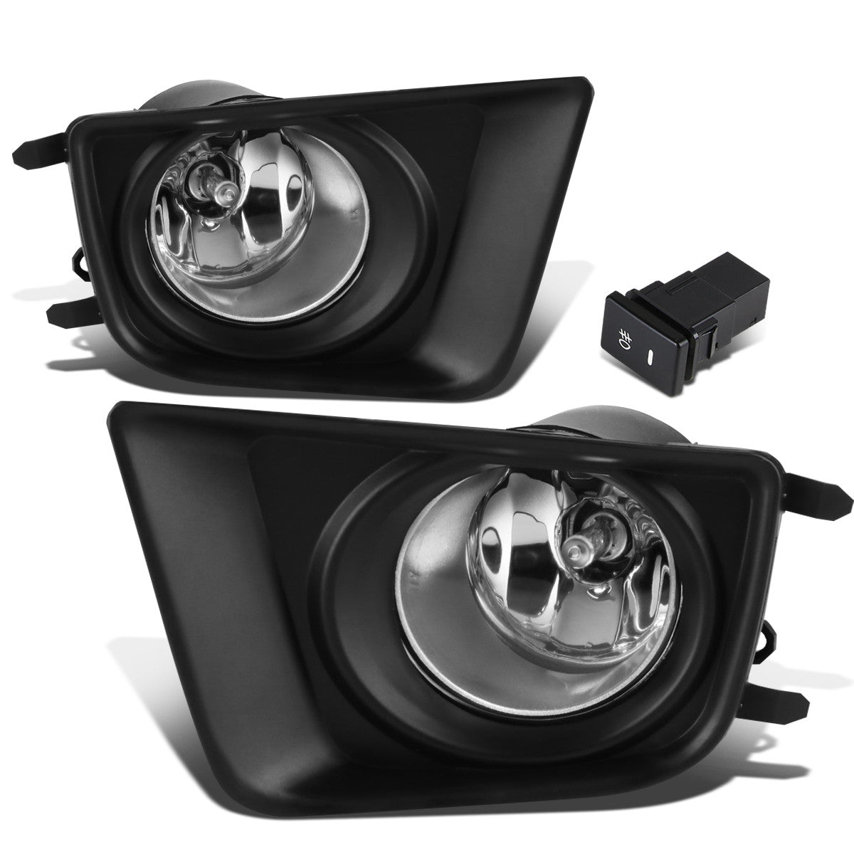 DNA Motoring, 12-15 Toyota Tacoma Clear Lens Fog Lights - w/Bezel+Switch+Bulbs