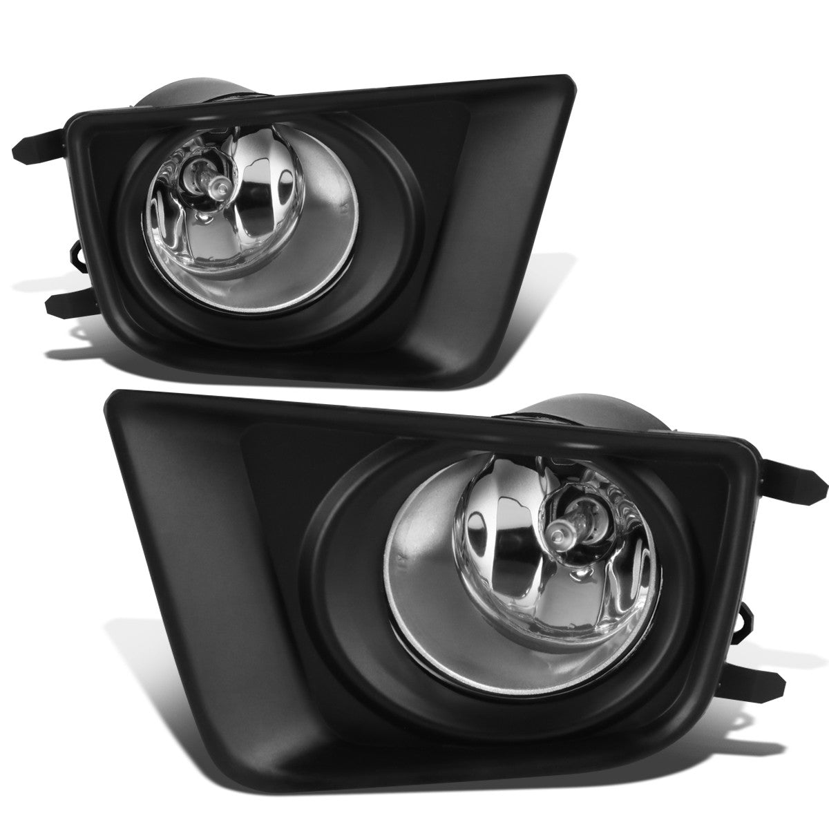 DNA Motoring, 12-15 Toyota Tacoma Clear lens Fog Lights - w/Bezel+Light Bulbs