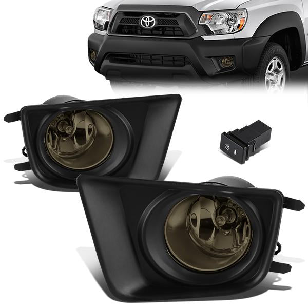 DNA Motoring, 12-15 Toyota Tacoma Smoked Lens Fog Lights - w/Bezel+Switch+Bulbs