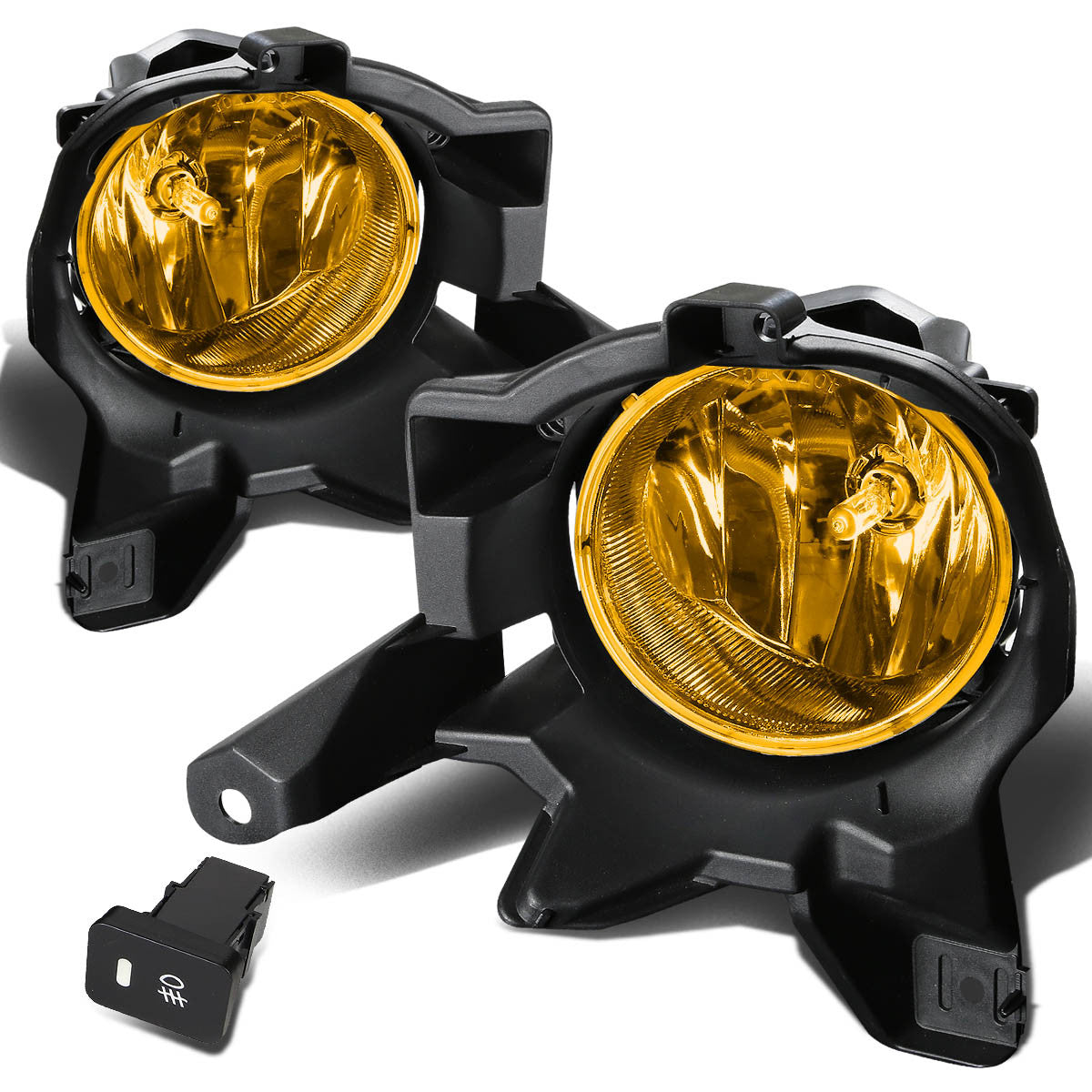 DNA Motoring, 13-16 Toyota RAV4 Amber Lens Fog Lights - w/Switch+Bulbs