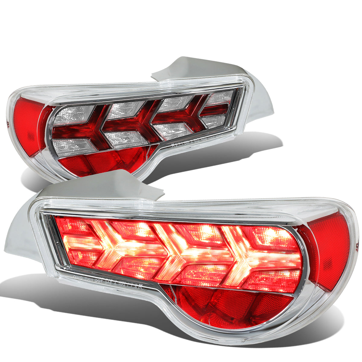 Nuvision Lighting, 13-19 Scion FR-S Toyota 86 Subaru BRZ Sequential LED Turn Signal Tail Lights - Chrome/Clear