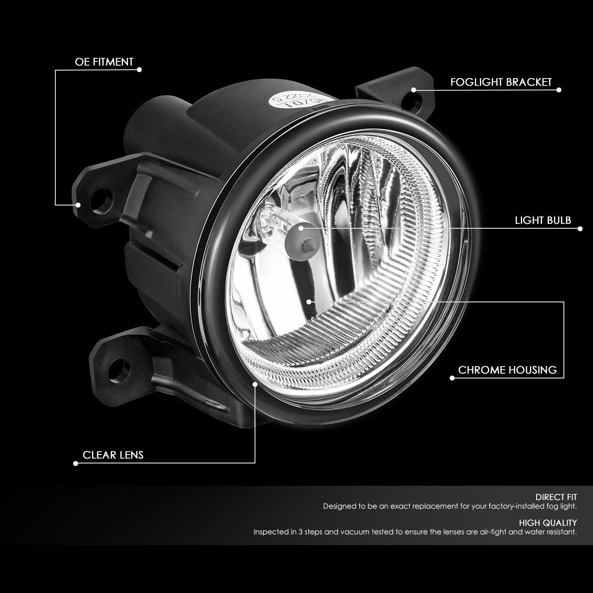 DNA Motoring, 13-21 Honda Civic / 13-15 Accord Clear Lens Fog Lights