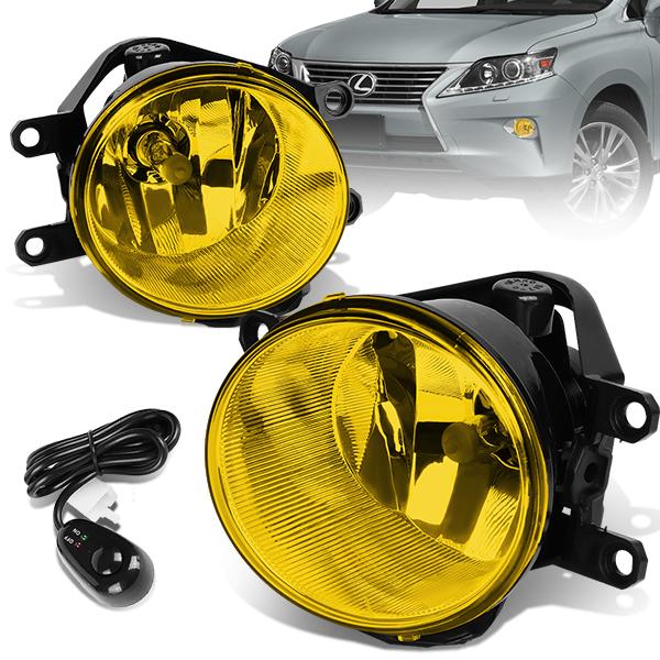 DNA Motoring, 14-15 Toyota 4Runner Lexus IS250 IS350 Amber Lens Fog Lights - w/Switch+Bulbs