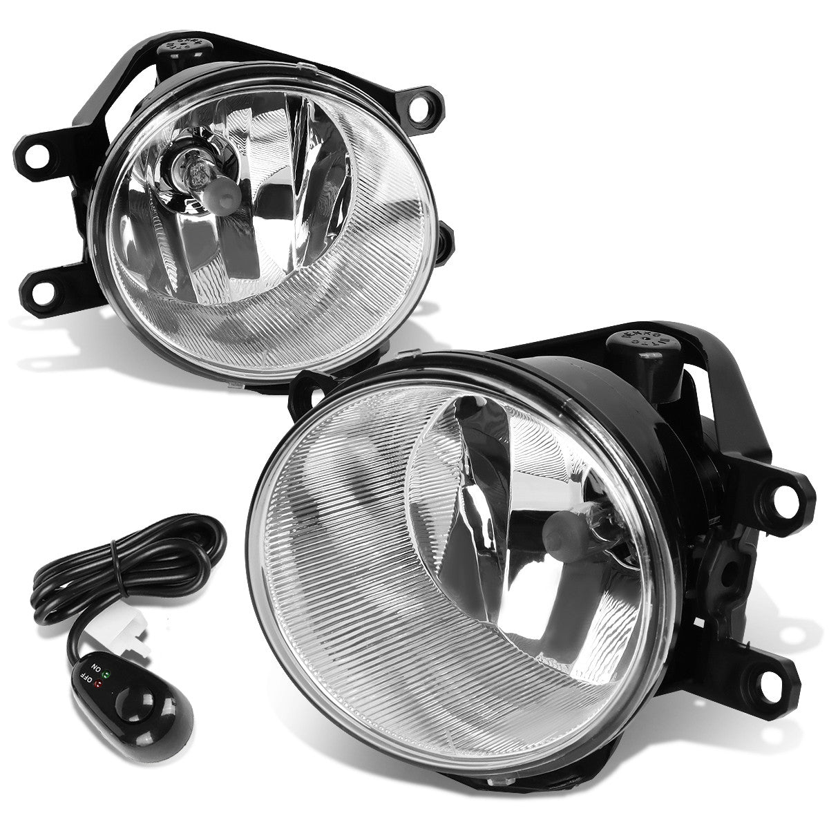 DNA Motoring, 14-15 Toyota 4Runner Lexus IS250 IS350 Clear Lens Fog Lights - w/Switch+Bulbs