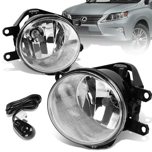 DNA Motoring, 14-15 Toyota 4Runner Lexus IS250 IS350 Clear Lens Fog Lights - w/Switch+Bulbs