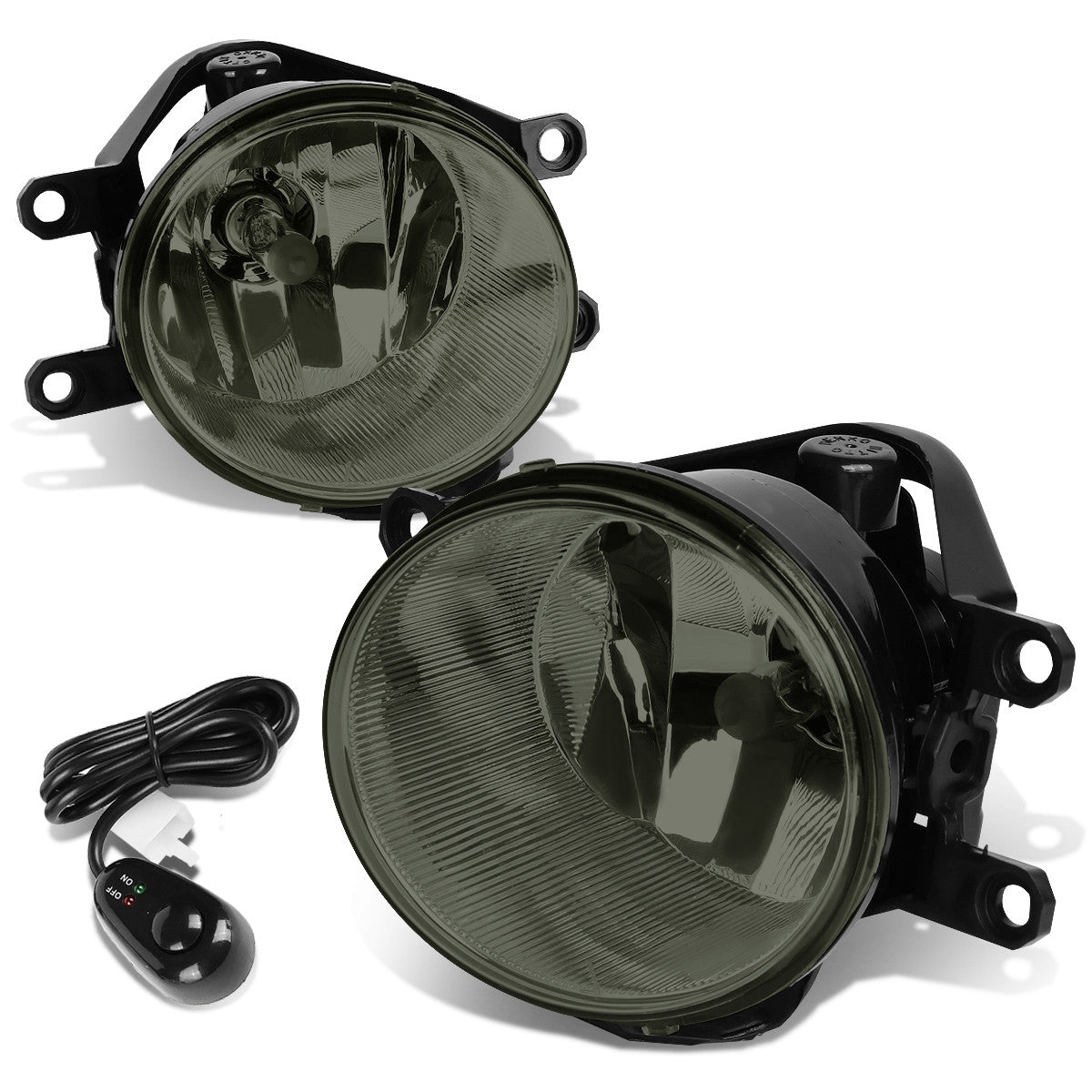 DNA Motoring, 14-15 Toyota 4Runner Lexus IS250 IS350 Smoked Lens Fog Lights - w/Switch+Bulbs