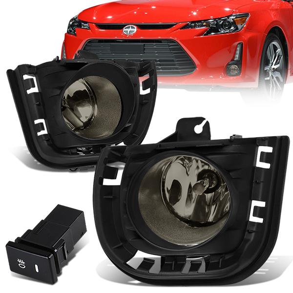 DNA Motoring, 14-16 Scion tC Smoked Lens Fog Lights - w/Bezel+Switch+Bulbs