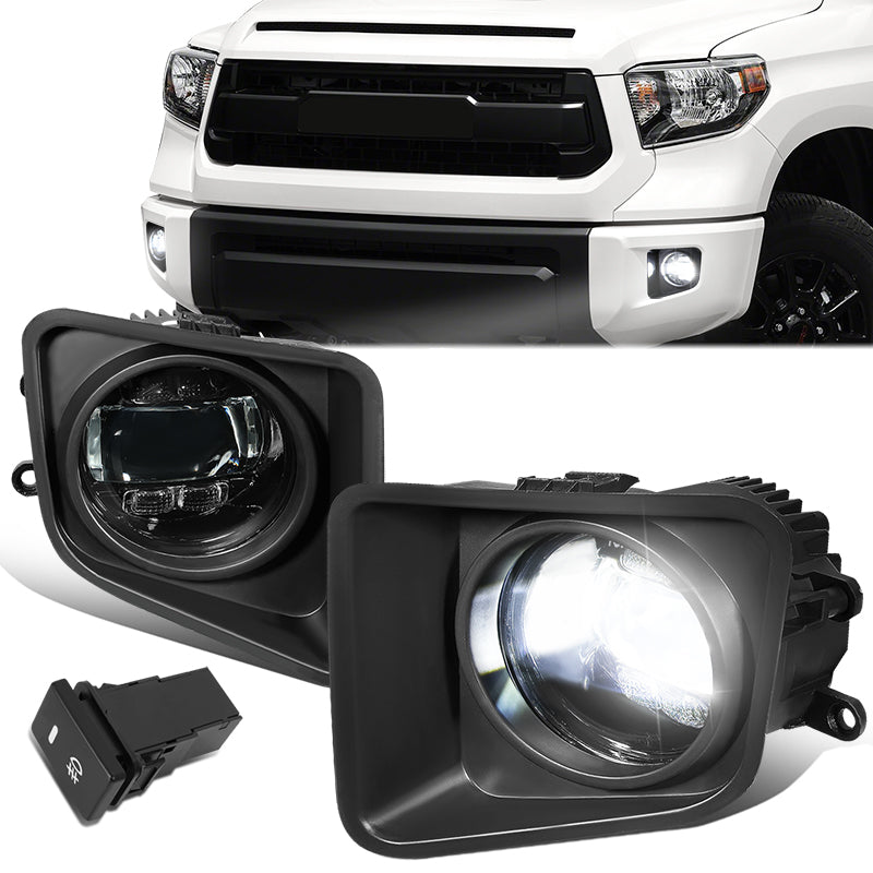 DNA Motoring, 14-21 Toyota Tundra Clear Lens Projector LED Fog Lights w/Bezel+Switch