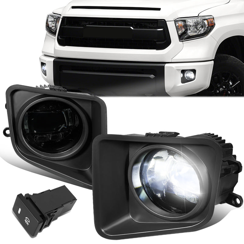 DNA Motoring, 14-21 Toyota Tundra Smoked Lens Projector LED Fog Lights w/Bezel+Switch