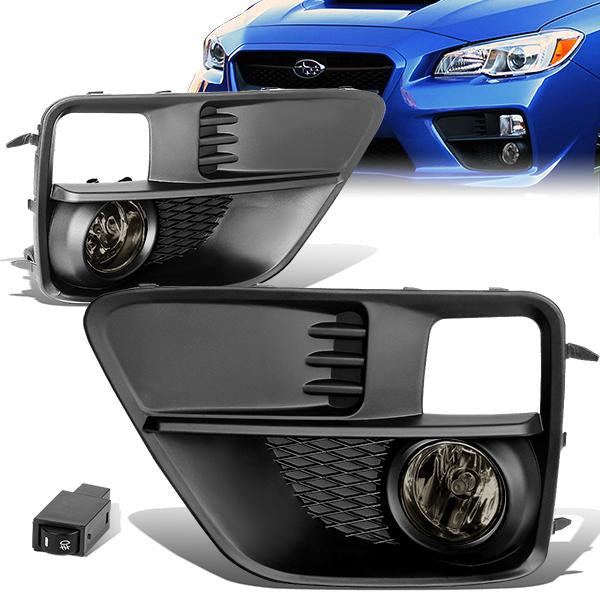 DNA Motoring, 15-17 Subaru WRX STI Smoked Lens Fog Lights - w/Bezel+Switch+Bulbs