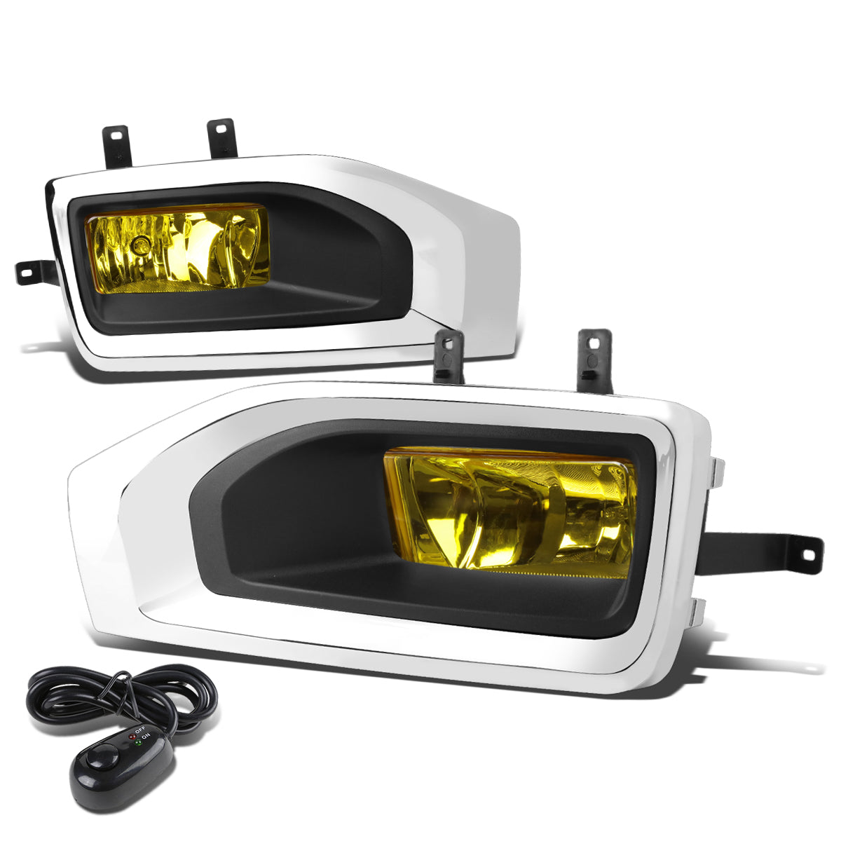 DNA Motoring, 15-18 GMC Yukon XL Amber Lens Fog Lights - w/Bezel+Switch+Bulbs